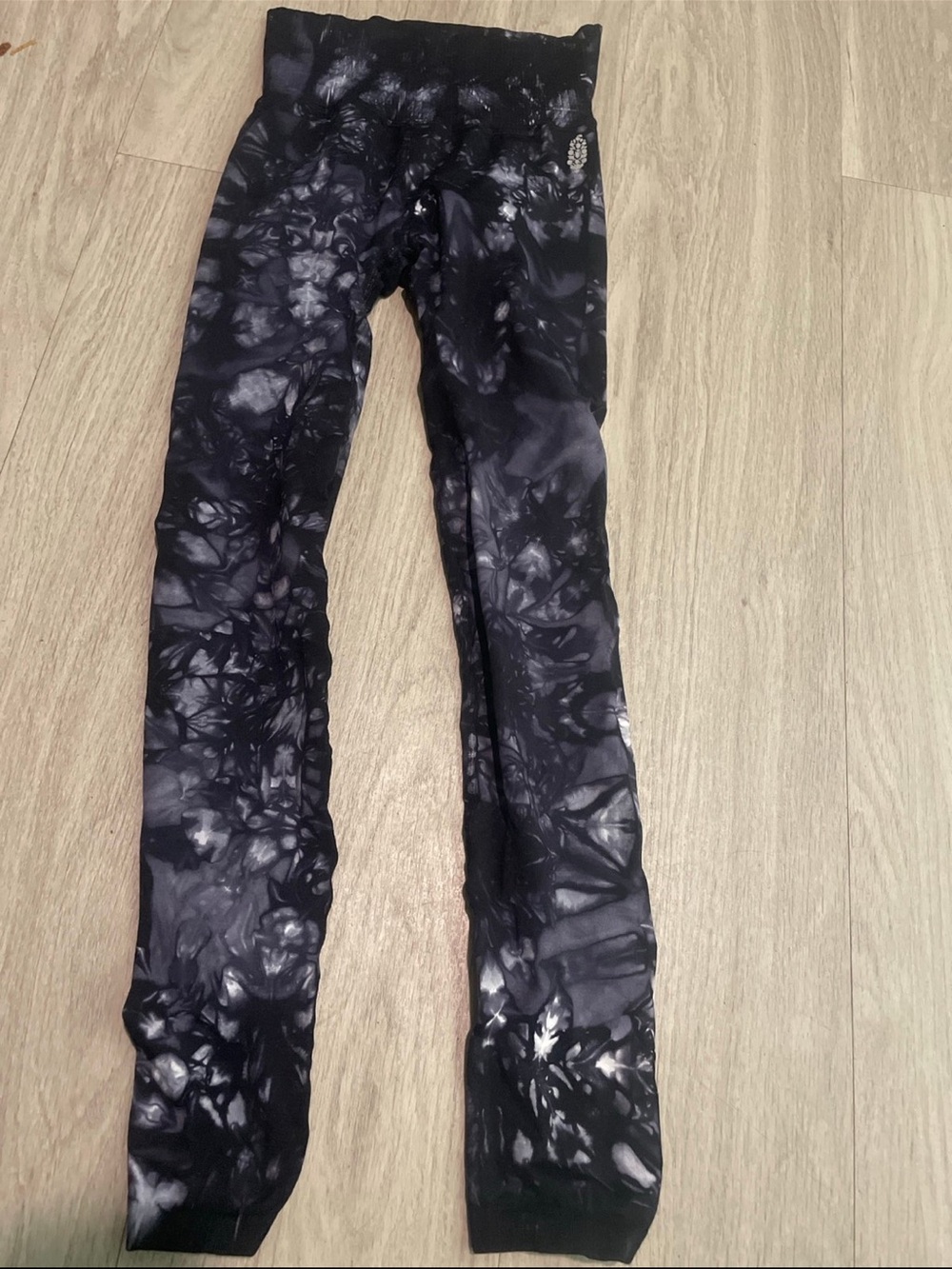 Free People Black Tie-Dye High-Waist Leggings